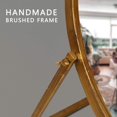 thumbnail image 3 of Vanity Desk Table Mirror Decor-Oval Makeup Mirror 360° Adjustable Rotation,Golden Metal Framed Standing Mirrors,Boho Room Decor for Living Room,Bedroom,Tabletop,Antique 11.8'' x 7.8'', 3 of 7