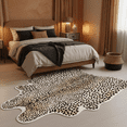 thumbnail image 5 of Cheetah Print Area Rug, 4' x 4.6' Faux Fur Leopard Skin Rug, Soft Shaggy Animal Print Carpet for Living Room, Bedroom, Office Decor, 5 of 7