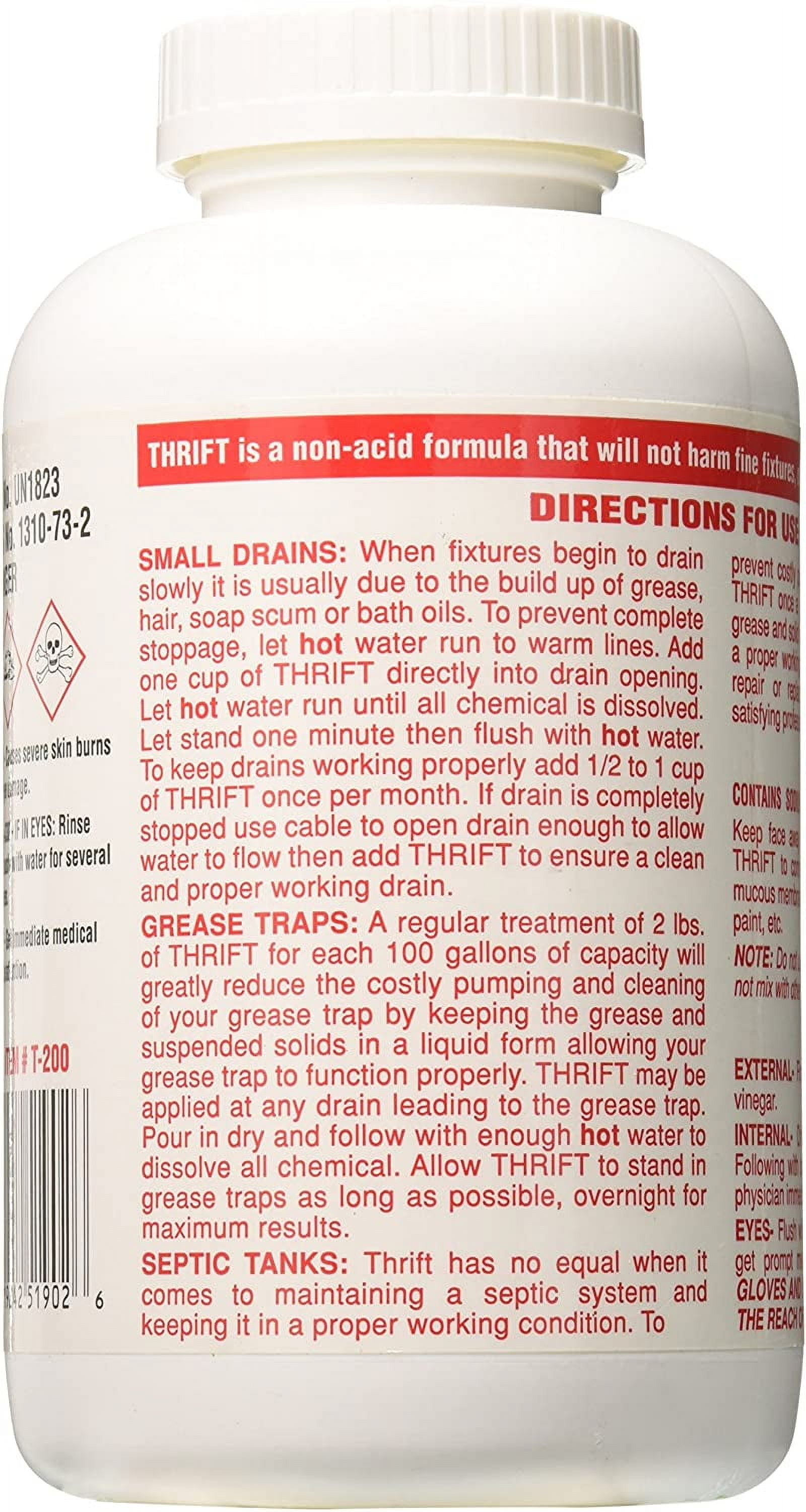 Thrift Marketing T-200 Drain Cleaner 2 lbs