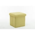 Boraam Contemporary Fabric Upholstered Folding Storage Ottoman Yellow