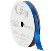 Offray Ribbon, Royal Blue 3/8 inch Single Face Satin Polyester Ribbon, 18 feet