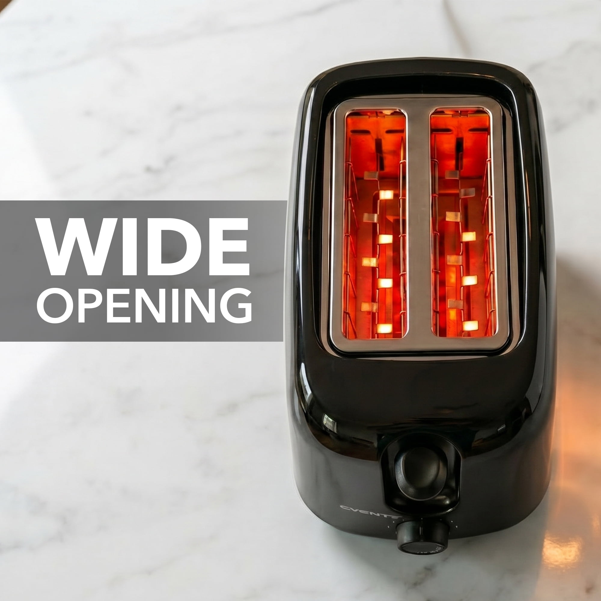 OVENTE Electric 2 Slice Toaster Machine 6-Shade Setting, Black TP2210B | Compact Design and Removable Crumb Tray, 700W Power Perfect for Toasting Bread, Thin Bagels and Waffles