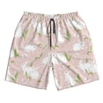 thumbnail image 3 of Uemuo Cute Rabbit Pattern Men's Swim Trunks Hawaiian Beach Bathing Suit Swimsuits Beach Quick-Dry Shorts with Pockets-, 3 of 9