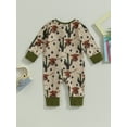 thumbnail image 4 of Wassery Western Baby Boys Jumpsuit Long Sleeve Cow/Horse Print Zipped Romper Bodysuits Newborn Autumn Country Cowboy Coming Home Clothes, 4 of 9