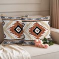 thumbnail image 6 of Outdoor Pillow Covers 16x16 Set of 2, Orange Beige Boho Waterproof Patio Throw Pillow Covers for Couch Sofa Chair, Vintage Ethnic Tribal Southwestern Decorative Pillowcases for Throw Pillows, 6 of 9