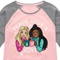 thumbnail image 3 of Barbie - Holidays & Christmas - Peace Love & Joy - Toddler & Youth Girls Raglan Graphic T-Shirt, 3 of 5
