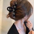 thumbnail image 2 of dianhelloya Hair Clips For Women Hair Grip Elastic Anti-slip with Teeth Heart Shape Shiny Rhinestone Decorative Sweet Style Hollow Out Lady  Hair Claw Hair Styling Accessories, 2 of 2