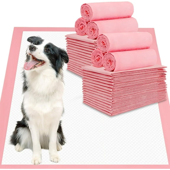 Pink Disposable Pee Pads for Dogs, 20 Count 28” x 36” XX-Large Wee Wee Pads for Dogs Urine, Extra Absorbent Unscented Puppy Pads, Pet Training Pads for Dogs, Pink Doggy Pee Pads for Indoors