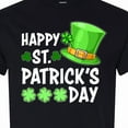 thumbnail image 4 of Inktastic Happy St. Patrick's Day Green Hat and Clovers T-Shirt, 4 of 5