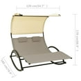 thumbnail image 2 of vidaXL Double Sunlounger Patio Lounge Chair with Canopy Outdoor Rocking Sunbed, 2 of 6