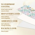 thumbnail image 6 of Boho Peel and Stick Wallpaper 23.6in x 9.8ft Soft Pink Lavender Floral Green Leaves Delicate Details Contact Paper Vinyl Self-Adhesive Removable Wall Paper for Bedroom Bathroom Renter Friendly, 6 of 8