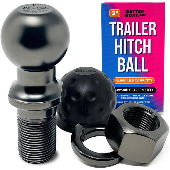 Better Boat 2-in Trailer Hitch Ball with 1.25-in Shank Diameter and 2-in Length, 10000 lbs