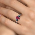 thumbnail image 4 of Gem Stone King 2.14 Ct Oval Red Ruby Blue Diamond 925 Sterling Silver Ring, 4 of 6