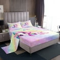 thumbnail image 1 of Erosebridal Pink Unicorn Twin Sheet Sets, Initial R Letter Bedding Twin Size, Flower Decor 3 Pieces, 1 of 7