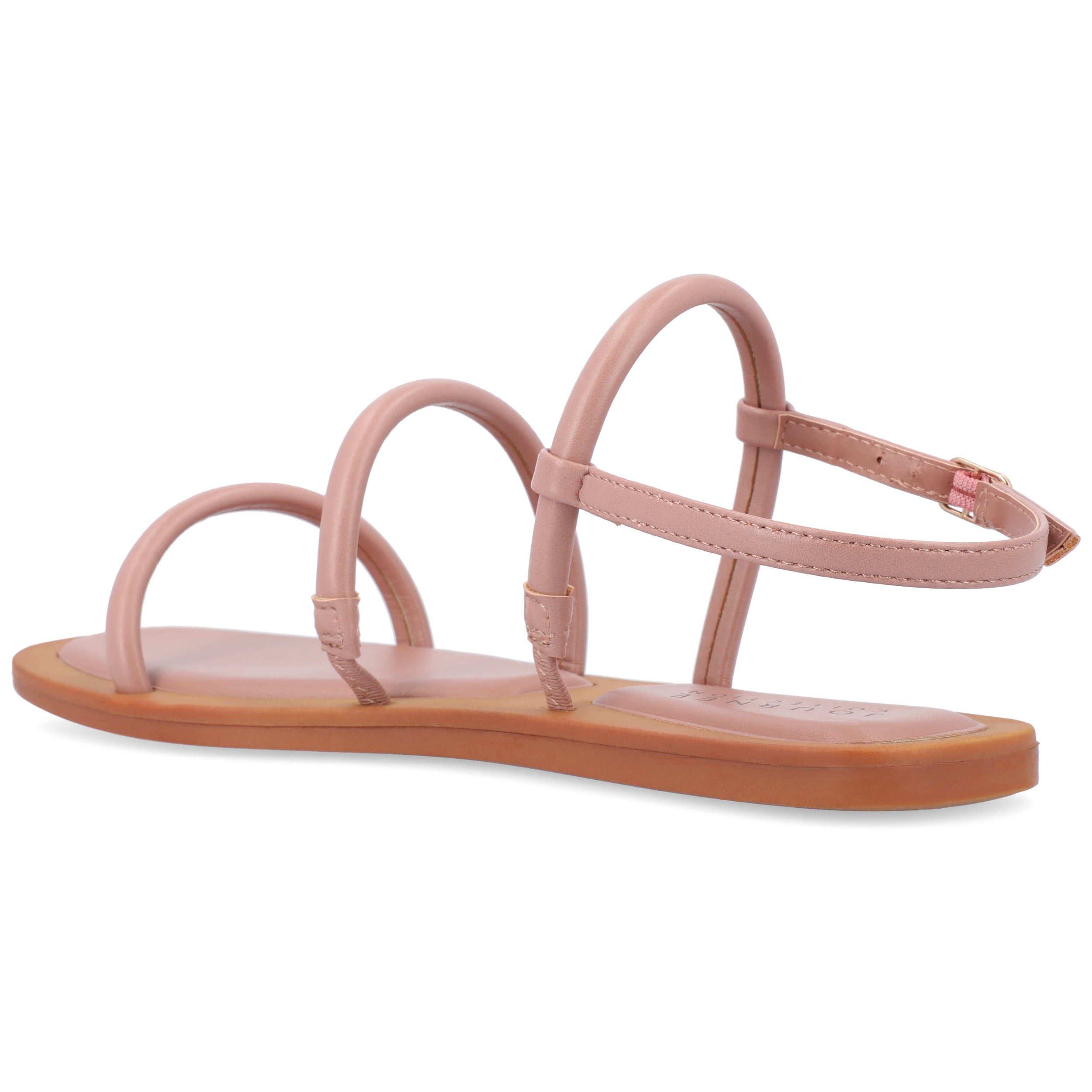 Journee Womens Karrio Buckle Sling Back Flat Sandals