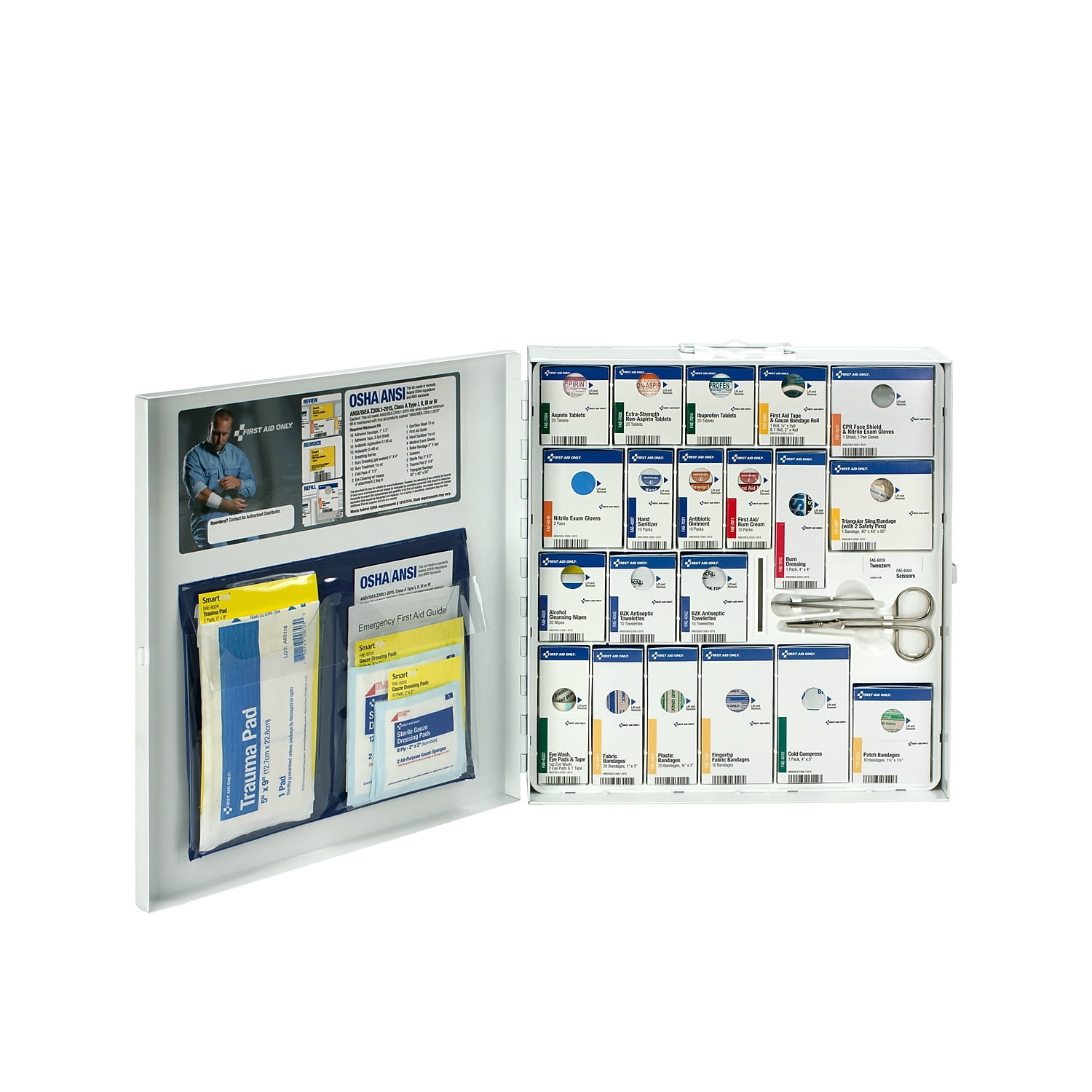 First Aid Only ANSI 2015 Compliant Class B Type III First Aid Kit for 50 People, 199 Pieces