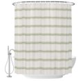 thumbnail image 2 of Shower Curtains for Bathroom, Sage Green Striped Waterproof Fabric Shower Curtain, Rustic Green Stripe Modern Art Beige Decorative Bathroom Curtain for Bathtub, 36"x72", No Hooks Included, 2 of 9