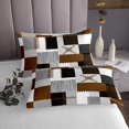 thumbnail image 3 of Erosebridal Geometry Lines Coverlet Set King,Patchwork Rectangle Bedding Set,Stripe Bedroom Decor,Breathable,3 Pieces, 3 of 5