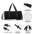 thumbnail image 4 of Fotbe Black Bolsa Deportiva de Lona Plegable con Estampado, Bolsa de Gimnasio con Bolsillo Seco/Húmedo, Bolsa de Viaje Ultraligera de Gran Capacidad, 4 of 6