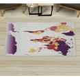 thumbnail image 1 of Earth Decorative Rug, Detailed World Map with All Countries Major Capital Cities Universe Continents, Quality Carpet for Bedroom Dorm and Living Room, 6 Sizes, Dark Purple, by Ambesonne, 1 of 1