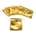 thumbnail image 2 of 48 Pouches Gold Gift Bags Drawstring Wedding Jewelry 3", 2 of 2