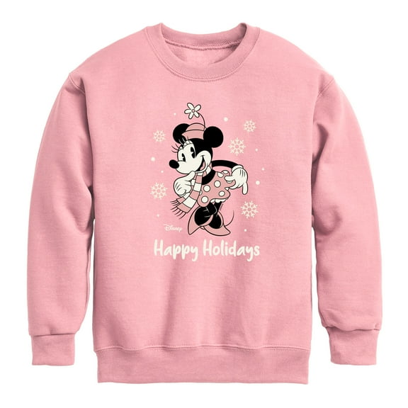 Disney - Minnie Happy Holidays - Toddler & Youth Crewneck Fleece Sweatshirt