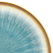 Gibson Elite Mayfair Bay 16 Piece Double Bowl Embossed Reactive Dinnerware – Blue