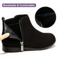 thumbnail image 4 of HARVEST LAND Little/Big Girl Ankle Boots Kids Short Zipper Flat Booties Black Size 11-5, 4 of 8