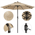 thumbnail image 6 of Yaheetech 9FT LED Patio Market Umbrella with 22lbs 17.5'' Patio Market Umbrella Base, Tan, 6 of 10