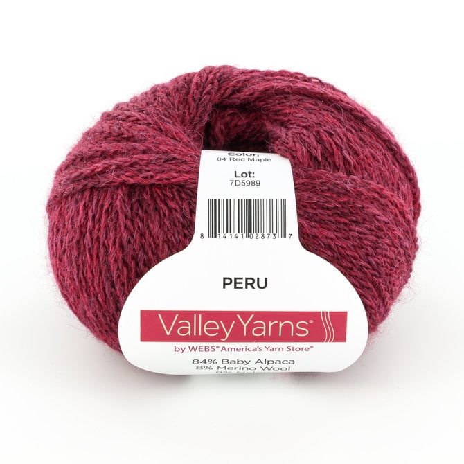 Valley Yarns Peru Worsted Weight Yarn 84 Baby Alpaca 8 Merino Wool 8 Nylon 4 Red Maple Walmart Com