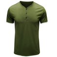 thumbnail image 2 of Floenr Mens T Shirts,Men's Plus Size Shirts Solid Color Short Sleeve T-Shirts Button-Up Shirts, 2 of 5