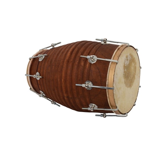 Naad Wooden Dholak Indian Folk Musical Instrument Drum Nuts N Bolt WithCover 2023 Natural