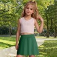thumbnail image 6 of Girls Golf Skirt, Athletic Tennis Skirts with Shorts Solid Color High Waisted Skorts for Workout Long Skirt Green 11Y, 6 of 9