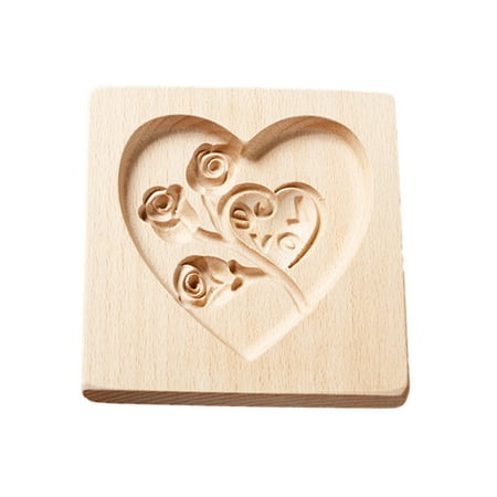 

vnanda Wooden Cookie Mold Wooden 3d Cookie Mold Flower Snowflake Santa Food Grade Non-stick Dishwasher Safe Chocolate Biscuit Candy Mould Baking Tools