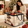 thumbnail image 6 of Collapsible Christmas Storage Box with Santa Snowman Design Large Capacity Foldable Clothes Organizer Bin for Home Decor, 6 of 7