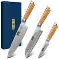 thumbnail image 1 of Juego de cuchillos HOSHANHO Damascus de 3 piezas: Chef de 20 cm, Santoku de 18 cm, 1 of 7