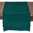 thumbnail image 1 of SARO 13009.JG1672B 16 x 72 in. Graciella Rectangle Fringed Design Stone Washed Linen Table Runner - Jasper Green, 1 of 1