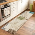 thumbnail image 3 of Vintage Palm Trees Kitchen Runner Rug 2x6 Washable Runners for Hallway Non Slip Summer Tropical Botanical Beige Burlap Large Area Rug Indoor Floor Carpet for Bathroom Laundry Entryway Bedroom, 3 of 8