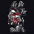 thumbnail image 3 of Tee Hunt To Die For Women's T-Shirt Skulls Roses Motorcycle Biker Live to Ride Shirt, 3 of 5