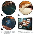 thumbnail image 3 of Designart "Geometric Glare Blue Shark Predators III" Animals Wall Art Living Room, 3 of 5