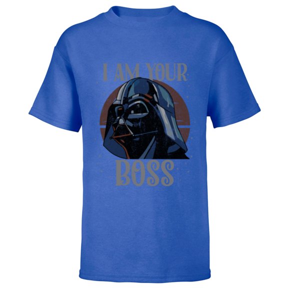 Star Wars Darth Vader I Am Your Boss Retro Quote Funny Gift- Short Sleeve T-Shirt for Kids - Customized-Royal
