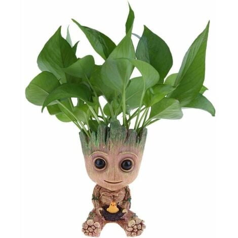 Maceta Baby Groot, T-Audacity Tree Man Maceta suculenta Maceta linda para plantas verdes con orificio de drenaje Portalápices, adorno de escritorio Maceta para regalo de cumpleaños de Navidad