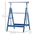 thumbnail image 3 of HOMCOM Adjustable Telescopic Builders Trestle,Folding Saw Horse Tool, Blue, 3 of 10