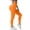 Orange, variant on Women's Vertical Ribbed Yoga Pants, High Waist Tummy Control Workout Leggings with Hip Lifting Design, Slim Fit Ribbed Texture Fitness Pants for Running and Exercise Blackish Green