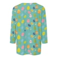 thumbnail image 4 of Momihoom Women's Playful Easter Egg Print 3/4 Sleeve Crewneck Casual Tunic Top, 4 of 5