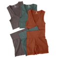 thumbnail image 2 of Conjunto de sujetadores acanalados para mujer, ropa interior sin costuras, pantalones cortos de Fitness de cintura alta, lencería Sexy, Bralette, Top con escote en V profundo, ropa deportiva, 2 of 4