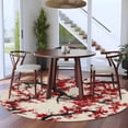 thumbnail image 3 of Round Rug 7Ft Washable Non-Slip, Red Flowers Circle Area Rugs for Living Room Bedroom, Chinese Plum Blossoms Traditional Ink Painting Indoor Floor Mats Carpet Runner for Home Decor Aesthetic, 3 of 8