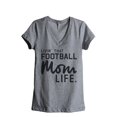 thumbnail image 1 of Thread Tank Livin' That Football MomLife Women's Fashion Relaxed V-Neck T-Shirt Tee Heather Grey Small, 1 of 4