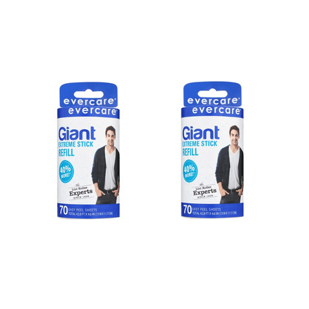 (2 Pack) Evercare Giant Lint Roller Refill, 70 (Best Lint Roller For Clothes)