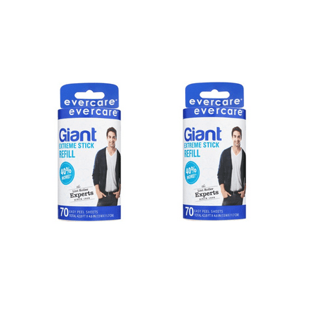 (2 Pack) Evercare Giant Lint Roller Refill, 70